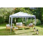 Tonnelle de jardin pliante 3x3m gris impermable avec housse de rangement izmir - la tonnelle