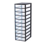 Tour de rangement orgamix a4 mm 10 tiroirs noir sundis - l'unit