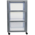 Tour de rangement  roulettes 3 tiroirs xl carrefour home - l'unit