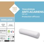 Traversin moelleux anti - acariens 140cm tex home - le traversin