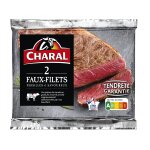 Viande bovine : 2 faux filet * * * � griller charal - les 2 pi�ces de 160g