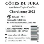 Vin blanc aoc côtes du jura chardonnay les caves du vieux mont - la bouteille de 75cl Vin blanc aoc côtes du jura chardonnay les caves du vieux mont - la bouteille de 75cl