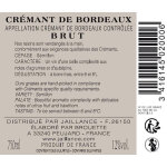 Vin blanc crmant de bordeaux brut jaillance - la bouteille