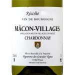 Vin blanc mcon - villages chardonnay - la bouteille de 75 cl