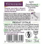 Vin blanc a. o. p. ptillant doux italie asti villa veroni - la bouteille