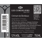 Vin ptillant crmant de bordeaux demi sec les cordeliers - la bouteille de 75cl