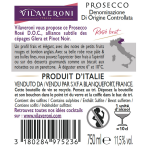 Vin rosé prosecco vilaveroni - la bouteille de 75cl Vin rosé prosecco vilaveroni - la bouteille de 75cl