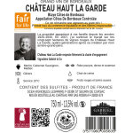 Vin rouge bordeaux grand vin de bordeaux chateau haut la garde - la bouteille