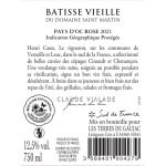 Vin rouge i. g. p. pays d'oc domaine du saint martin batisse vieille - la bouteille