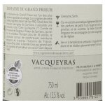 Vin rouge a. o. p. vacqueyras grenache syrah domaine du grand prieur - la bouteille