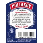 Vodka pure grain triple distilled poliakov - la bouteille de 70cl