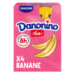 Yaourts  boire banane go danonino - la boite de 4 gourde de 70g
