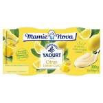Yaourts aux fruits gourmand citron lemon curd mamie nova - les 2 pots de 150g