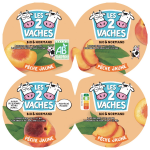 Yaourts  la pche sucr bio les 2 vaches - les 4 pots de 115g