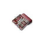 19pcs coupe - ongles kit de manucure kit de toilettage cuticle case, rouge vin