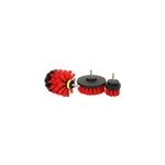 3pcs / set combo combo electric drill scrubber brush kit for cleaning kitchen bathroom, rouge