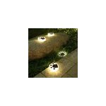4pcs lumire solaire d'extrieur  dtecteur de pattes d'ours  commande intelligente, lumire chaude ...