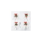 4pcs / set n ud de noel d�coration de l'arbre de no�l accessoires d'emballage de cadeaux, blanc