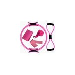 5 pieces pilates ring set home yoga magic circle workouts kit, rose