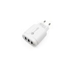 Adaptateur de tte de chargement rapide usb pour tlphone portable  3 ports, blanc