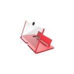 Amplificateur d'écran 3d pour téléphone portable avec support en verre, rouge Amplificateur d'écran 3d pour téléphone portable avec support en verre, rouge