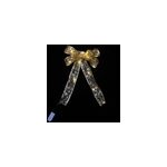 Arbre de no�l, ruban, n ud, guirlande lumineuse led, cadeau de no�l, d�coration, impression en or / blanc ...