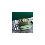 Bote  bento double portable micro - ondable avec couverts bote  lunch, vert