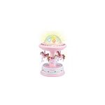 Bote  musique projecteur veilleuse cheval rotatif pour chambre d'enfant, rose