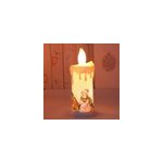 Bougie de nol avec flamme simulant le pre nol et le bonhomme de neige, bonhomme de neige a