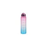 Bouteilles d'eau 1000ml de couleur dgrade avec bouchon de fermeture anti - fuite, rose + bleu