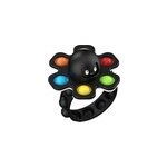 Bracelet jouet sensoriel simple dimple bubble spinning octopus, noir
