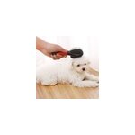 Brosse de nettoyage de massage  peigne double face  manche en plastique noir pour animaux de compagnie, ...