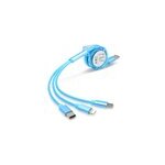 C�ble de charge usb r�tractable 3 - en - 1 cordon de charge pour t�l�phones cellulaires et tablettes, ...