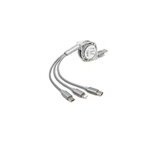 C�ble de charge usb r�tractable 3 - en - 1 cordon de charge pour t�l�phones cellulaires et tablettes, ...