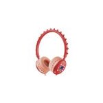 Casque filaire mignon de dinosaure de bande dessine avec le microphone pour des enfants, rouge