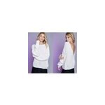 Chandail  manches longues  col v sexy et dos nu pour femmes, sans paulettes, blanc