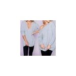 Chandail  manches longues  col v sexy et dos nu pour femmes, sans paulettes, gris