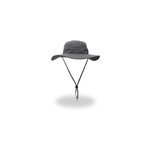 Chapeau de pcheur en coton  larges bords avec cordon de serrage, gris fonc
