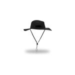Chapeau de pcheur en coton  larges bords avec cordon de serrage, noir