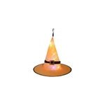 Chapeau de sorcire lumineux led pour halloween, dcoration suspendue dans l'arbre, 5 pcs. , orange