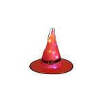 Chapeau de sorcire lumineux led pour halloween, dcoration suspendue dans l'arbre, 5 pcs. , rouge