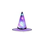 Chapeau de sorcire lumineux led pour halloween, dcoration suspendue dans l'arbre, 5 pcs. , violet