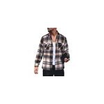 Chemise  carreaux  manches longues, veste dcontracte  boutons pour hommes, bleu / m