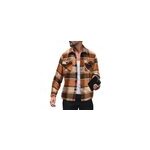 Chemise  carreaux  manches longues, veste dcontracte  boutons pour hommes, orange / m