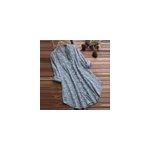 Chemisier en coton de lin  manches longues et dcontract pour femmes, vert / m