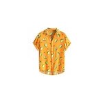 Chemisier d't  manches courtes imprim avocat pour hommes, jaune / m