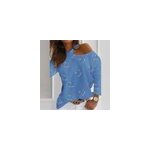 Chemisier sexy pour femmes � manches longues et � c ur d'amour, avec �paules creuses, bleu / m
