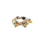 Colliers de chat mignons collier à fleurs et n ud papillon amovible avec clochette, jaune Colliers de chat mignons collier à fleurs et n ud papillon amovible avec clochette, jaune
