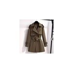 Coupe - vent court femme petite personne mode workwear british wind temperament slim coat, kaki / m