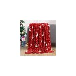 Couverture chaude et cozy de nol imprime pour la literie et le canap d'hiver, renne de bourgogne / ...